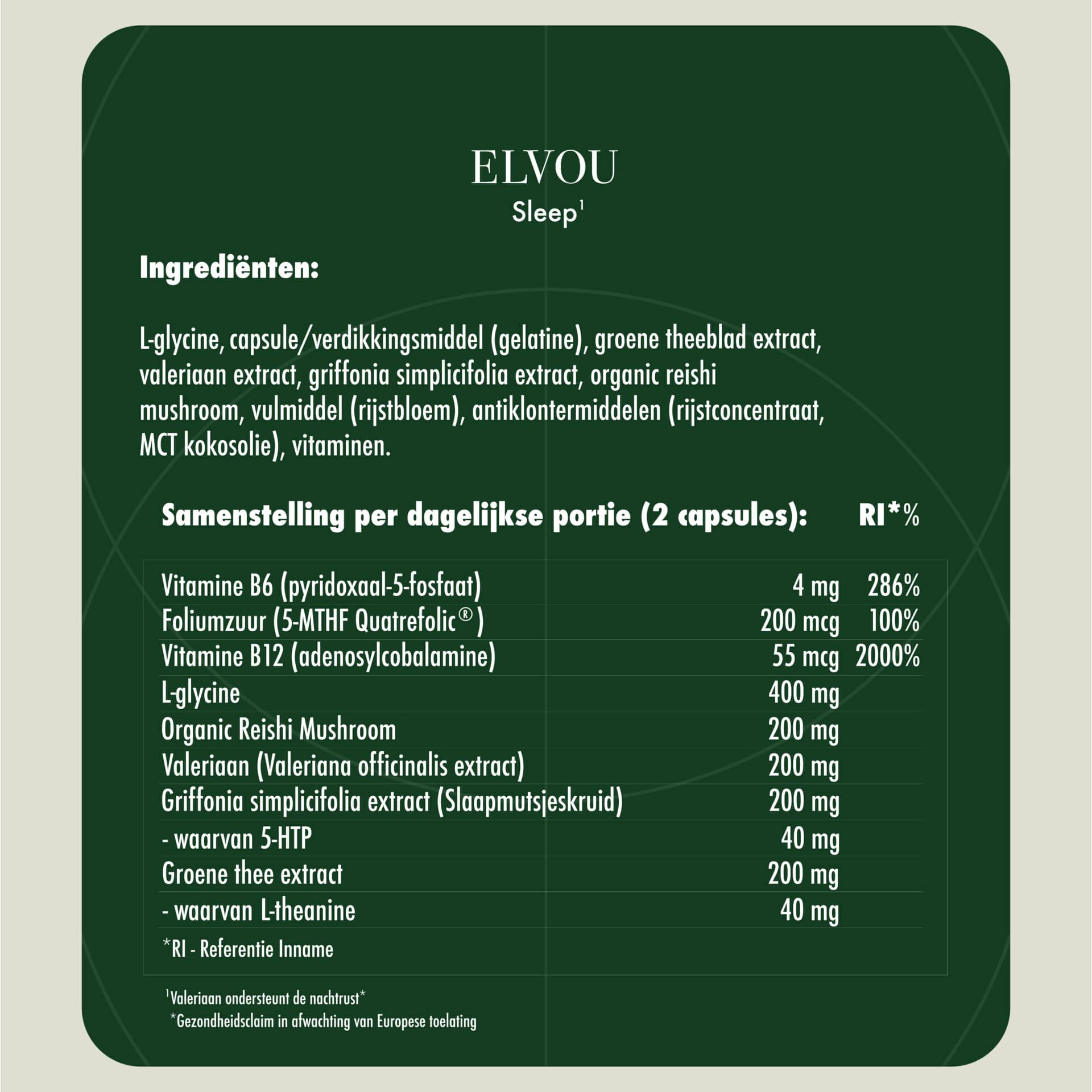 Elvou sleep formula goede nachrust ingrediënten