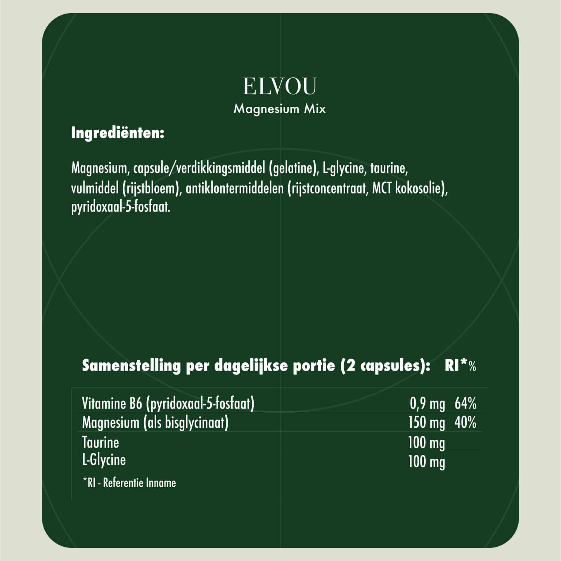 magnesium mix elvou ingredienten